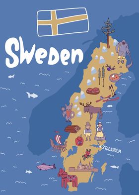 Sweden Map Fantasy