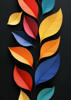 Colorful Paper Leaves ai