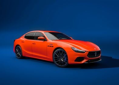 Orange Maserati Ghibli