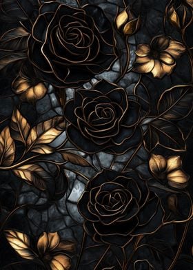 Black and Gold Roses