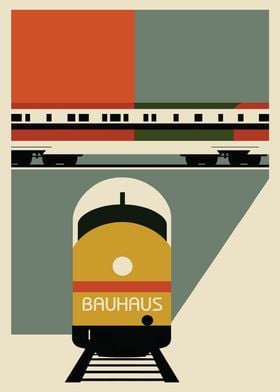 Mid Century Train Travel Print