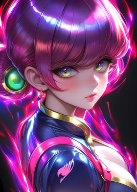 Futuristic Neon Anime Girl