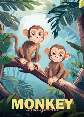 Two Monkeys in Jungle