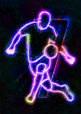 Neon Soccer Player 7