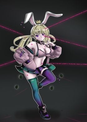 Anime Girl with Bunny Ears