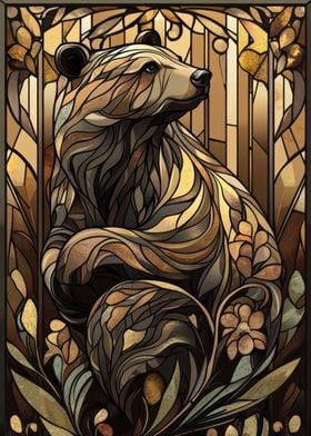 Stained Glass Bear