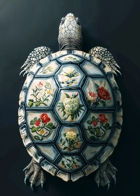 Floral Turtle Shell