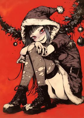 Dark Christmas Anime Girl