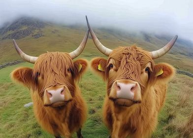 Highland Cows Selfie