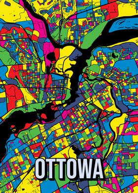 Ottawa Pop Art City Map Art