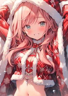 Smiling Anime Girl in Red