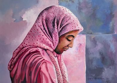 Woman in Pink Headscarf