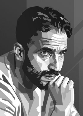 Fan art portrait of Amorim in Black and White