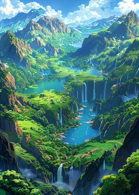 Waterfall Valley Landscape