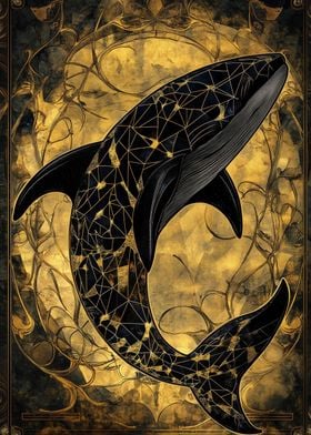 Whale Stained Glass Art