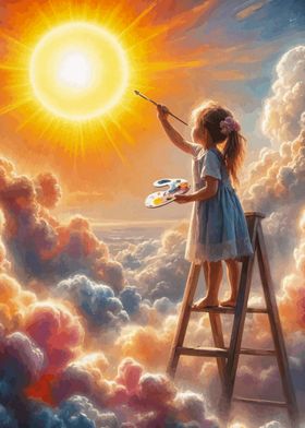 Little Artist Painting Sun