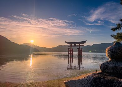 Miyajima Torii Gate sunset Japan