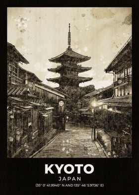 Kyoto Pagoda Sketch