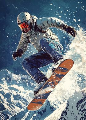 Snowboarder in Flight