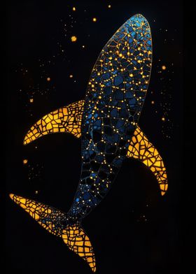 Mosaic Whale in Space