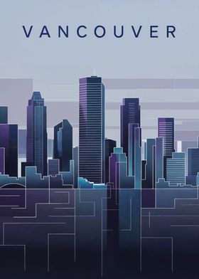 Vancouver Skyline Art Print