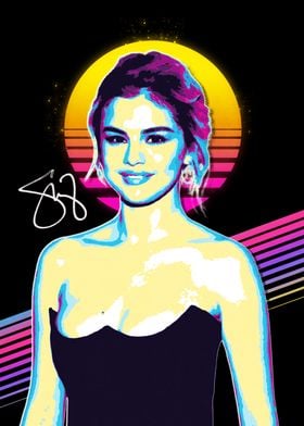 Selena Gomez Retro Art