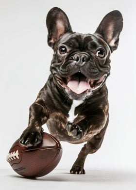 French Bulldog with Football