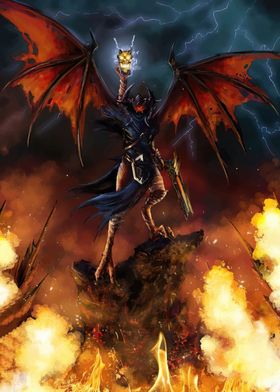 Demonic Figure with Wings