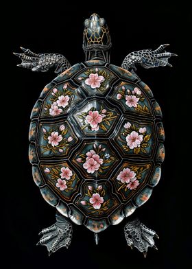 Floral Turtle Shell