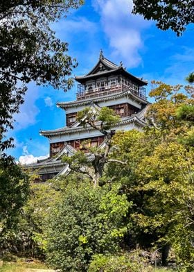 Hiroshima Castle Through Trees