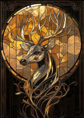 Stained Glass Deer