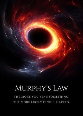 Murphy's Law Quote Inspirational Motivational Text Art Black Hole