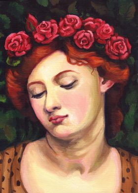 Woman with Rose Crown