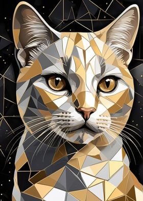 Geometric Cat Portrait