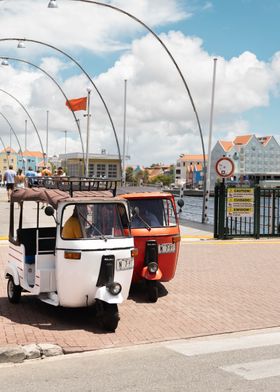 Tuk Tuks on a Bridge in Willemstad Curacao