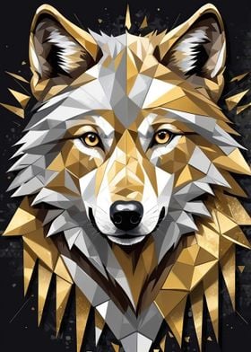 Golden Wolf Portrait