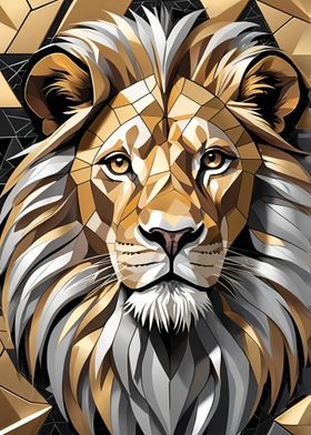 Geometric Lion Portrait