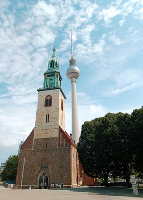 Berlin TV Tower and Church