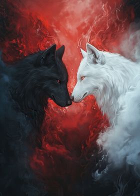 Black and White Wolves