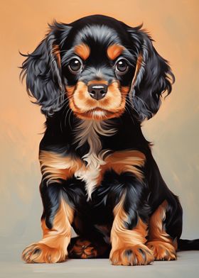 Black and Tan Cavalier King Charles Spaniel Puppy