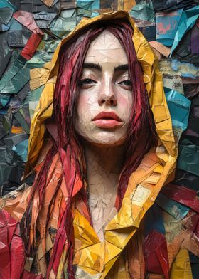 Paper Art Portrait Billie Eilish