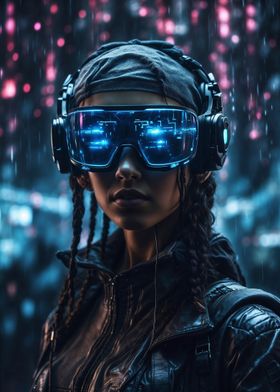 Cyberpunk Woman with Goggles