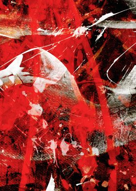 Abstract Red and White Painting