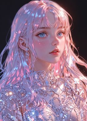 Anime Girl with Pink Hair