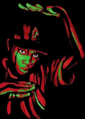 A Tribe Called Quest Red and Green Portrait