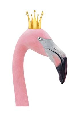 Flamingo with Crown