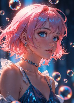 Anime Girl with Pink Hair