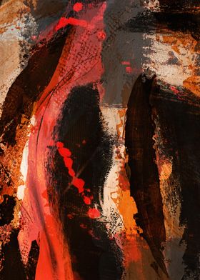 Abstract Red and Black Painting