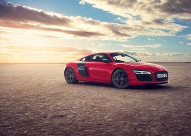 Red Audi R8 in Desert