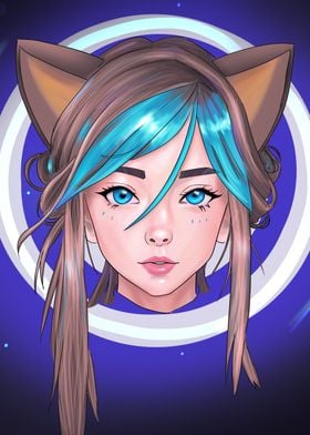 Anime Girl with Cat Ears